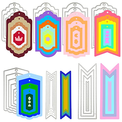 SENHAI Stanzformen aus Metall für Lesezeichen, DIY Handwerk, 7 Sets, 44 Stück Karbonstahl-Prägeschablonen, Metallschablonen, Scrapbooking, Werkzeug für Kartenherstellung, Lesezeichen SENHAI Stanzformen aus Metall für Lesezeichen, DIY Handwerk, 7 Sets, 44 Stück Karbonstahl-Prägeschablonen, Metallschablonen, Scrapbooking, Werkzeug für Kartenherstellung, Lesezeichen von Senhai