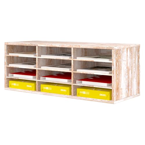 Senhoglb 12 Fächer Schreibtisch Ablagefächer Holz, Aktenablage A4 stapelbar,Schreibtisch Ordner Organizer, Büro Briefablage, Halten Sie Ihren Desktop Sauber, Retro Weiß Senhoglb 12 Fächer Schreibtisch Ablagefächer Holz, Aktenablage A4 stapelbar,Schreibtisch Ordner Organizer, Büro Briefablage, Halten Sie Ihren Desktop Sauber, Retro Weiß von Senhoglb