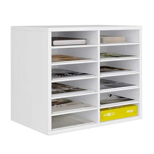 Senhoglb 12 Fächer Schreibtisch Ablagefächer Holz, Schreibtisch Ordner Organizer, Aktenablage A4 stapelbar, Büro Briefablage, Halten Sie Ihren Desktop Sauber, weiß Senhoglb 12 Fächer Schreibtisch Ablagefächer Holz, Schreibtisch Ordner Organizer, Aktenablage A4 stapelbar, Büro Briefablage, Halten Sie Ihren Desktop Sauber, weiß von Senhoglb