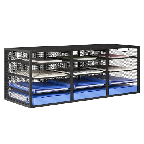 Senhoglb 12 Fächer Schreibtisch Ordner Organizer, Holz Briefablage Stapelbar, Metall Aktenablage, Multifunktionaler Briefablage, Dokumentenablage A4 Papier Aufbewahren, Schwarz Senhoglb 12 Fächer Schreibtisch Ordner Organizer, Holz Briefablage Stapelbar, Metall Aktenablage, Multifunktionaler Briefablage, Dokumentenablage A4 Papier Aufbewahren, Schwarz von Senhoglb