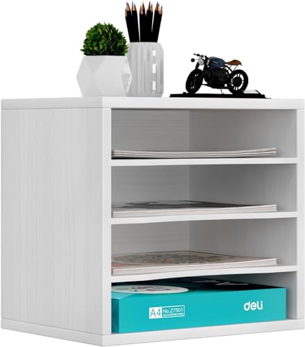 Senhoglb 4 Fächer Aktenablage A4 Stapelbar, Schreibtisch Organizer Holz, Dokumentenablage für Büro, Büroablagen Stapelbar, Schreibtisch Ablagefächer mit Schublade, Weiß Senhoglb 4 Fächer Aktenablage A4 Stapelbar, Schreibtisch Organizer Holz, Dokumentenablage für Büro, Büroablagen Stapelbar, Schreibtisch Ablagefächer mit Schublade, Weiß von Senhoglb