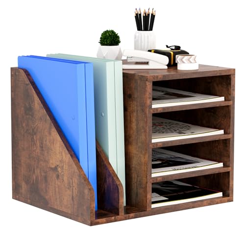 Senhoglb 4 Fächer Holz Büro Schreibtisch Ordner Organizer, A4 Dokumentenhalter Briefablage Aktenhalter Zeitschriftenhalter, Multifunktionaler Papier, Magazin, Bürobedarf Organisator, Braun Senhoglb 4 Fächer Holz Büro Schreibtisch Ordner Organizer, A4 Dokumentenhalter Briefablage Aktenhalter Zeitschriftenhalter, Multifunktionaler Papier, Magazin, Bürobedarf Organisator, Braun von Senhoglb