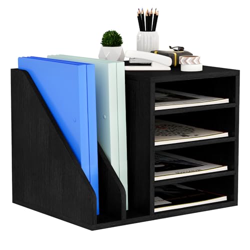 Senhoglb 4 Fächer Holz Büro Schreibtisch Ordner Organizer, A4 Dokumentenhalter Briefablage Aktenhalter Zeitschriftenhalter, Multifunktionaler Papier, Magazin, Bürobedarf Organisator, schwarz Senhoglb 4 Fächer Holz Büro Schreibtisch Ordner Organizer, A4 Dokumentenhalter Briefablage Aktenhalter Zeitschriftenhalter, Multifunktionaler Papier, Magazin, Bürobedarf Organisator, schwarz von Senhoglb