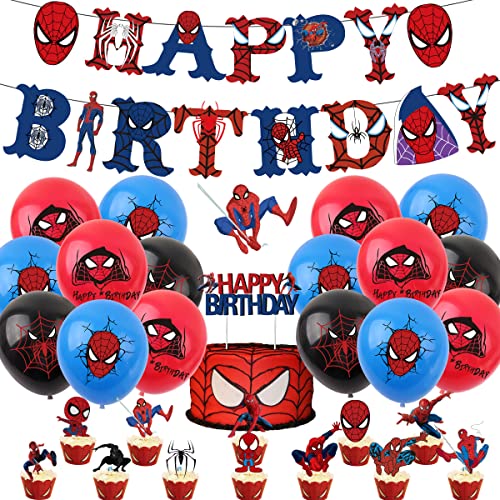 Spiderman Geburtstag Deko Kinder Spiderman Luftballons Kindergeburtstag Party Dekoration Jungen Kuchendeko Cupcake Topper von Senidea
