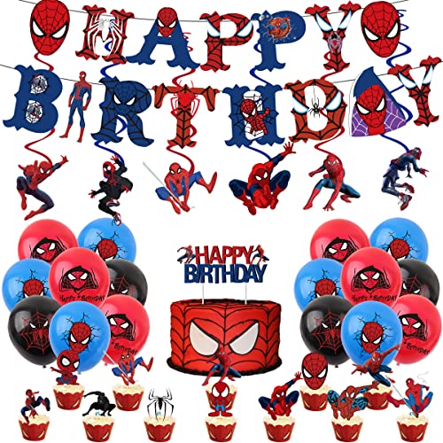 Spiderman Geburtstag Deko Kinder Spiderman Geburtstagsdeko Spiderman Luftballons Spiderman Kindergeburtstag Party Dekoration Jungen Kuchendeko Cupcake Topper von Senidea