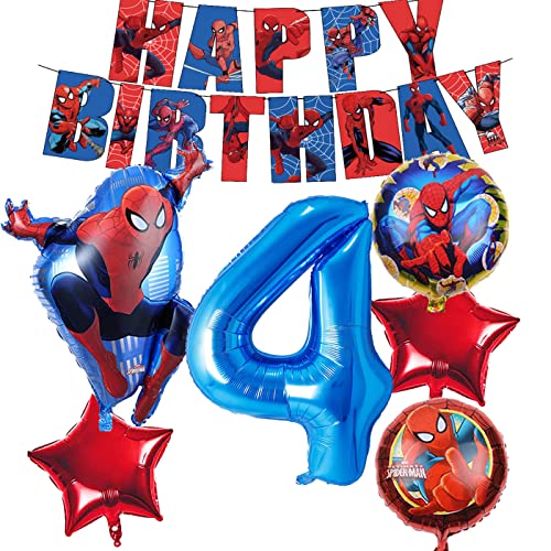 Spiderman Geburtstagsdeko 4 Jahre Spiderman Helium Luftballons Geburtstag 4 Ballons Spiderman Geburtstag Deko 4 Jahre Spiderman Folienballons Spiderman Kindergeburtstag Deko von Senidea
