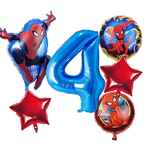 Spiderman Geburtstagsdeko 4 Jahre Spiderman Luftballon Spiderman Geburtstag Deko 4 Jahre Spiderman Folienballons Spiderman Kindergeburtstag Deko von Senidea