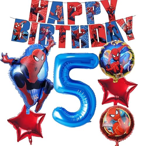 Spiderman Geburtstagsdeko 5 Jahre Spiderman Helium Luftballons Geburtstag 5 Ballons Spiderman Geburtstag Deko 5 Jahre Spiderman Folienballons Spiderman Kindergeburtstag Deko von Senidea