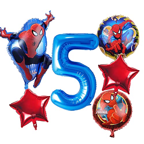 Spiderman Geburtstagsdeko 5 Jahre Spiderman Luftballon Spiderman Geburtstag Deko 5 Jahre Spiderman Folienballons Spiderman Kindergeburtstag Deko von Senidea