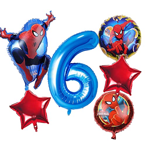 Spiderman Geburtstagsdeko 6 Jahre Spiderman Luftballon Spiderman Geburtstag Deko 6 Jahre Spiderman Folienballons Spiderman Kindergeburtstag Deko von Senidea