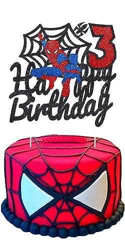 Tortendeko 3. Geburtstag Junge Spiderman Tortendeko Happy Birthday Tortendeko Cake Topper 3. Geburtstag Torte Deko 3 Jahre Kuchendeko Geburtstag von Senidea