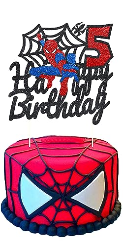 Tortendeko 5. Geburtstag Junge Spiderman Happy Birthday Tortendeko Cake Topper 5. Geburtstag Torte Deko 5 Jahre Kuchen Deko Geburtstag von Senidea