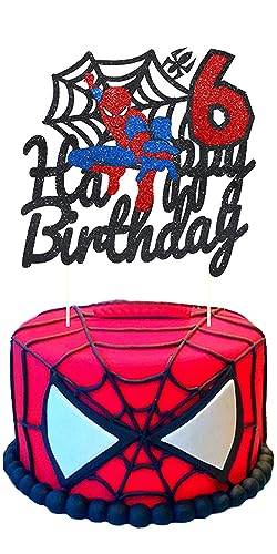 Tortendeko 6. Geburtstag Junge Spiderman Happy Birthday Tortendeko Cake Topper 6. Geburtstag Torte Deko 6 Jahre Kuchen Deko Geburtstag von Senidea