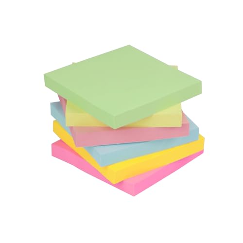 600 Blatt Klebezettel Bunt, Bunt Haftnotizen,post,Sticky Notes, Selbstklebende Farbig Notizblöcke, für Büro und Studenten Hause(6 knallige Farben-76 * 76mm) von Senken
