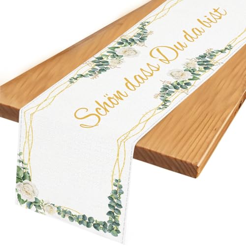 Tischläufer Eukalyptus Grün,Salbeigrün Tischdeko Hochzeit,Schön DASS du da bist,Eukalyptus Deko, Tischläufer Modern Frühling Sommer Outdoor,Kommunion 180x35cm Tischläufer Eukalyptus Grün,Salbeigrün Tischdeko Hochzeit,Schön DASS du da bist,Eukalyptus Deko, Tischläufer Modern Frühling Sommer Outdoor,Kommunion 180x35cm von Senken