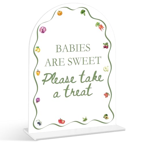 "Babies Are Sweet Please Take a Treat" Schild – Lokal gewachsenes Babyparty-Schild, 1 Packung Bogen Acrylschild mit Ständer, Geschlechtsoffenbarung, Party-Tischdekoration, Bauernmarkt "Babies Are Sweet Please Take a Treat" Schild – Lokal gewachsenes Babyparty-Schild, 1 Packung Bogen Acrylschild mit Ständer, Geschlechtsoffenbarung, Party-Tischdekoration, Bauernmarkt von Senkiiv