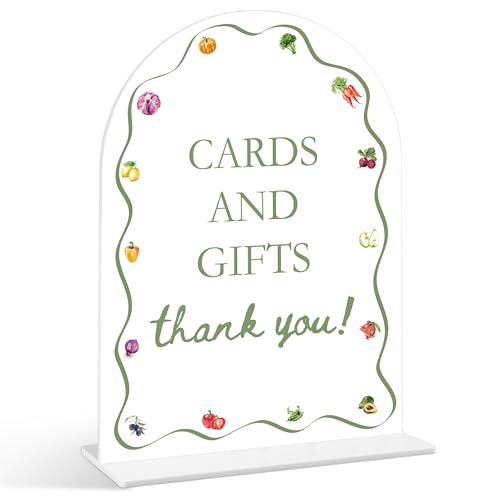 Cards and Gifts Schild – Lokal gewachsenes Babyparty-Schild, 1 Packung Bogen Acrylschild mit Ständer, Geschlechtsoffenbarung, Party-Tischdekoration, Bauernmarkt, Babyparty-Zubehör (SP44) von Senkiiv