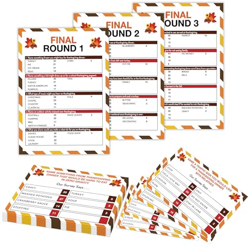 Thanksgiving-freundliches Fehdspiel – Thanksgiving-Quiz, Familienspielabend, familienfreundliches Quiz, Thanksgiving-Partyzubehör (HK02) von Senkiiv