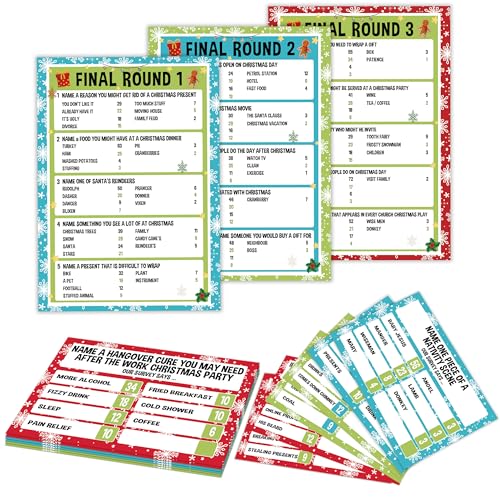Weihnachtsfreundliches Fehdspiel – Weihnachts-Trivia-Quiz, Familienspielabend, Familienfreundliches Quiz, Weihnachts-Partyzubehör (AM01) von Senkiiv