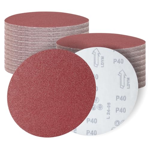 Senmai Tools Schleifpapier 180 mm Klett Schleifscheiben 180 mm Körnung 40 Rot für Trockenbauschleifer Exzenterschleifer Schleifgiraffe 30 Stück von SenmaiTools