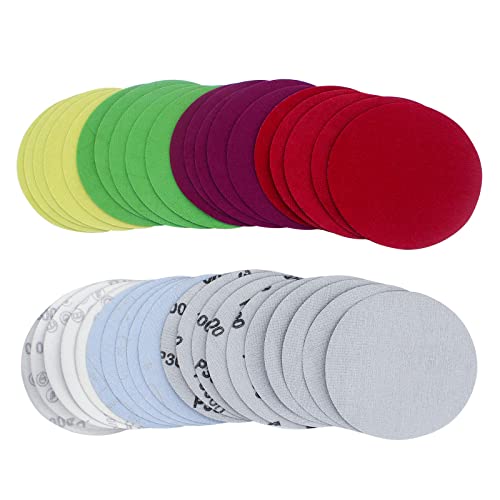 40 pcs Schleifpapier 125mm Klett. 5 Blätter:2000 2500 3000 4000 5000 7000 8000 10000 Schleifpad Rund Klett Ohne Loch,Nasse Trockene Schleifscheiben,Exzenterschleifer Schleifscheiben für Auto Metall von SenmaiTools