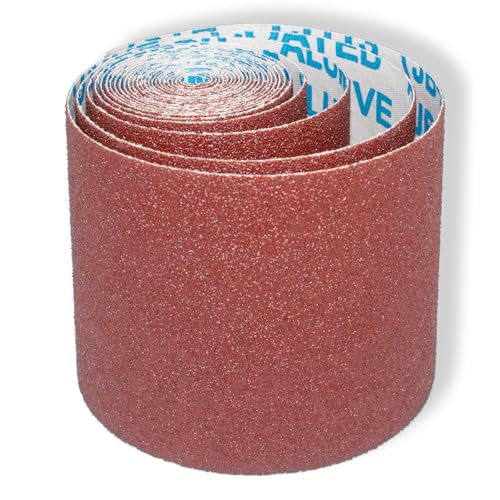Senmai Tools Schleifpapier Rolle Körnung 40, 93 mm x 3 m verschleißfest Brauner Korund Nassschleifen Schmirgelleinenrolle mit Textilbasis, Schleifpapier für Handschleifer zum Holz Stahl Edelstahl von SenmaiTools