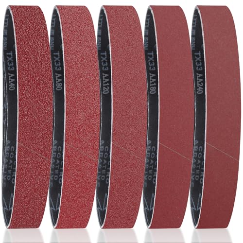 SenmaiTools Schleifbänder 50 X 686 mm, (Korn 40 80 120 150 240) Professionelle Schleifbänder, für Bandschleifer,für Eisenwaren Holz Metall und Farbe (15 Stück) von SenmaiTools