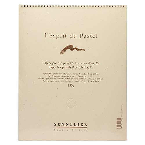 Sennelier, die Soft Pastel Paper Pad 40x32cm - 25 Blätter - 130gsm grau geädert Filzpapier mit interleaved Sennelier, die Soft Pastel Paper Pad 40x32cm - 25 Blätter - 130gsm grau geädert Filzpapier mit interleaved von Sennelier