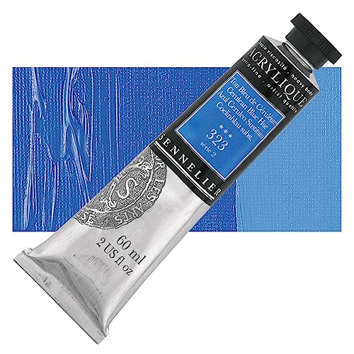 Sennelier Acrylfarbe, 60 ml, Tube, 323 Cerulean Blue von Sennelier