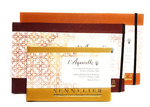 Sennelier Aquarellblock, handgefertigt, Carnet Aquarelle, hergestellt in La Main, handgefertigt, Watercolour Notebook. von Sennelier