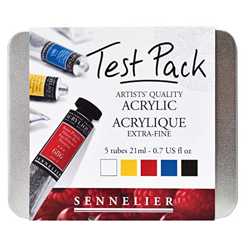 Sennelier – Metalldose mit 5 Acrylfarben, 21 ml, „Test Pack“ Sennelier – Metalldose mit 5 Acrylfarben, 21 ml, „Test Pack“ von Sennelier