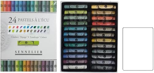Sennelier Set mit 24 Pastellkreiden mit weicher Landschaft in Ecu Pastellfarben, extra fein, künstlerische Qualität (Frankreich) von Sennelier