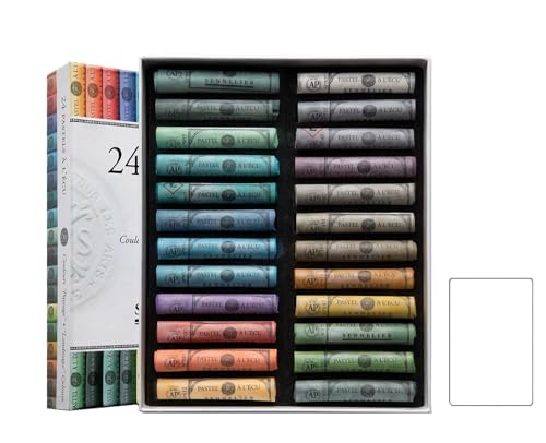 Sennelier Set mit 24 Pastellkreiden mit weicher Landschaft in Ecu Pastellfarben, extra fein, künstlerische Qualität (Frankreich) von Sennelier