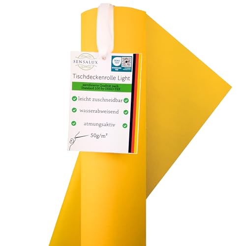 Sensalux Nature Light - Tischwäsche mit positiver Öko-Bilanz, CO²-neutrale Produktion, Tischdecke - 1,1x25m, Sonnengelb Sensalux Nature Light - Tischwäsche mit positiver Öko-Bilanz, CO²-neutrale Produktion, Tischdecke - 1,1x25m, Sonnengelb von Sensalux