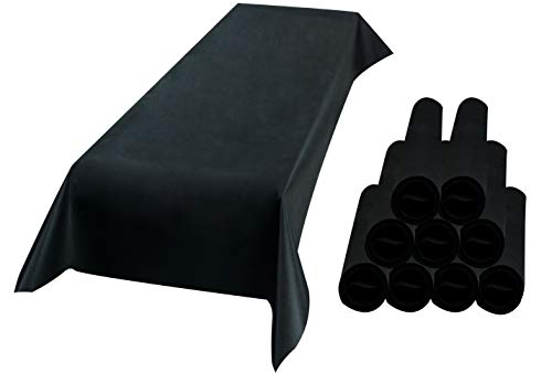 Sensalux Tischdecke, abwaschbar, Vorteilspack, 10 Stück, 1,18m x 2,5m, Schwarz von Sensalux