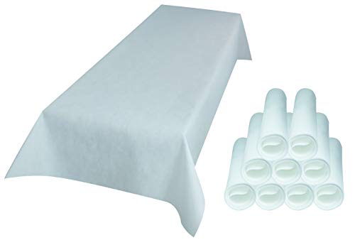 Sensalux Tischdecke, abwaschbar, Vorteilspack, 10 Stück, 1,18m x 2,5m, Weiß von Sensalux