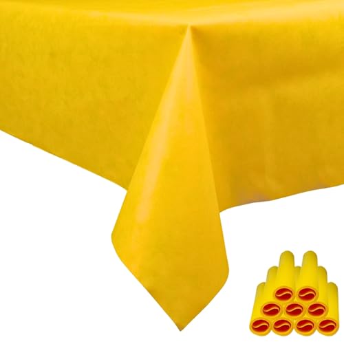 Sensalux Tischdecke, abwaschbar, Vorteilspack, 10 Stück, 1m x 2,5m, Gelb von Sensalux