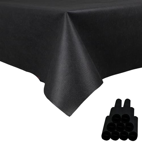 Sensalux Tischdecke, abwaschbar, Vorteilspack, 10 Stück, 1m x 2,5m, Schwarz von Sensalux