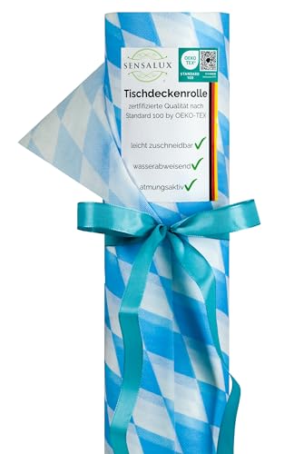Sensalux Tischdeckenrolle, stoffähnliches Vlies, Standard 100 by Oeko-TEX® - Klasse I Zertifiziert, 1,18 m x 10 m Bayern von Sensalux