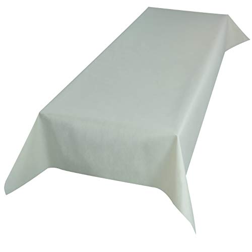 Sensalux Vlies-Tischdecke mit 45% Recyclatanteil, abwaschbare Tischdecke mit Lotuseffekt, 1,18m x 2,5m Creme von Sensalux