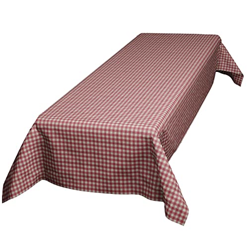 Sensalux italienische Landhaus Tischdecke, Tischdeckenrollen, Karo, rot-weiß kariert, 1m x 2,5m von Sensalux