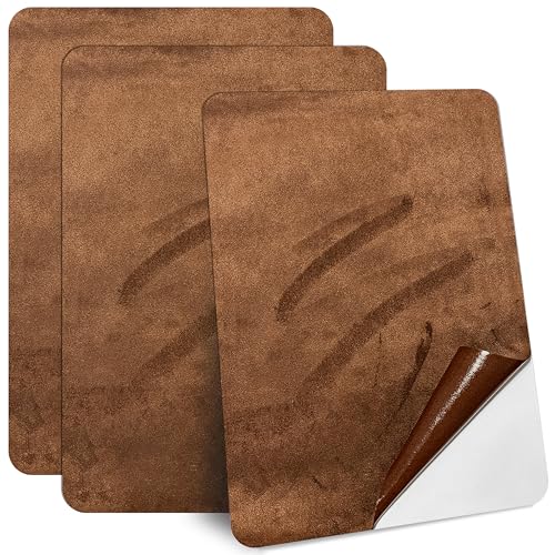 Mikrofaserstoff Selbstklebend,3stück 20 * 30cm Flicken Selbstklebend Stoff,Reparatur Patches Selbstkleben,Samt Reparaturflicken für Autositze,Sofa,DIY (Braun) von Sensylectra