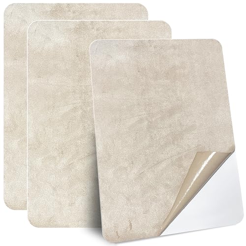 Mikrofaserstoff Selbstklebend,3stück 20 * 30cm Flicken Selbstklebend Stoff,Reparatur Patches Selbstkleben,Samt Reparaturflicken für Autositze,Sofa,DIY (Cremeweiß) von Sensylectra