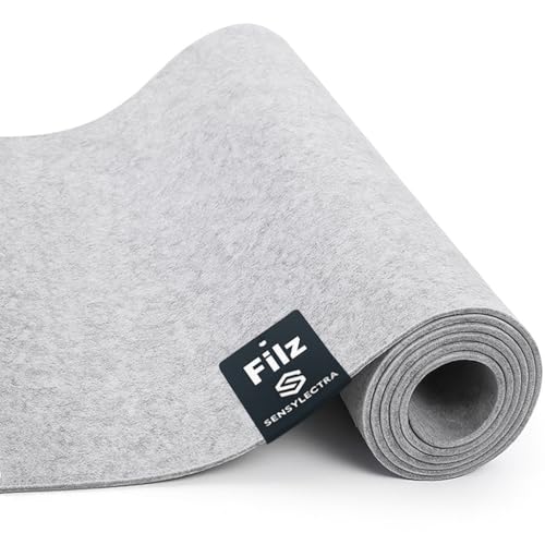 Sensylectra Filzstoff Filzrolle,Filz Meterware 30cm x 300cm,Taschenfilz Dekofilz Filzmatte,2mm Filzmatten,Bastelfilz für DIY Aufbewahrungstasche Filzunterlage Patchwork (HellGrau) von Sensylectra
