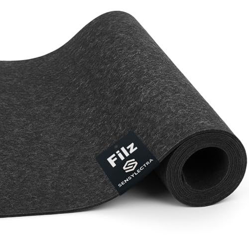 Sensylectra Filzstoff Filzrolle,Filz Meterware 30cm x 300cm,Taschenfilz Dekofilz Filzmatte,2mm Filzmatten,Bastelfilz für DIY Aufbewahrungstasche Filzunterlage Patchwork (SchwarzGrau) von Sensylectra