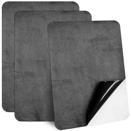 Sensylectra Mikrofaserstoff Selbstklebend,3stück 20 * 30cm Flicken Selbstklebend Stoff,Reparatur Patches Selbstkleben,Samt Reparaturflicken für Autositze,Sofa,DIY (Dunkelgrau) von Sensylectra