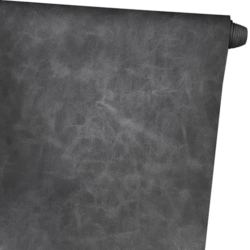 Sensylectra Weiches Kunstleder Matte,Wasserdichtes PU-Leder,Kunstleder Meterware Für Nähen,Taschen, Möbel, DIY-handgefertigte Projekte,140 * 30cm (Dunkelgrau) von Sensylectra