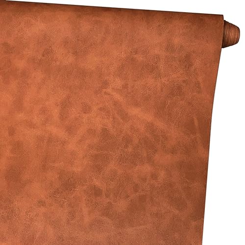Sensylectra Weiches Kunstleder Matte,Wasserdichtes PU-Leder,Kunstleder Meterware Für Nähen,Taschen, Möbel, DIY-handgefertigte Projekte,140 * 30cm (Orangebraun) von Sensylectra