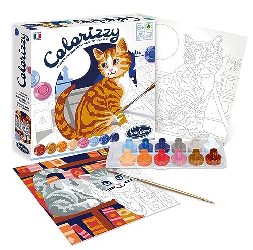 Sentosphere 3904503 Colorizzy, Malen nach Zahlen, Malset für Kinder, Katze, Bastelset, Kreativ-Set, DIY Sentosphere 3904503 Colorizzy, Malen nach Zahlen, Malset für Kinder, Katze, Bastelset, Kreativ-Set, DIY von Sentosphere