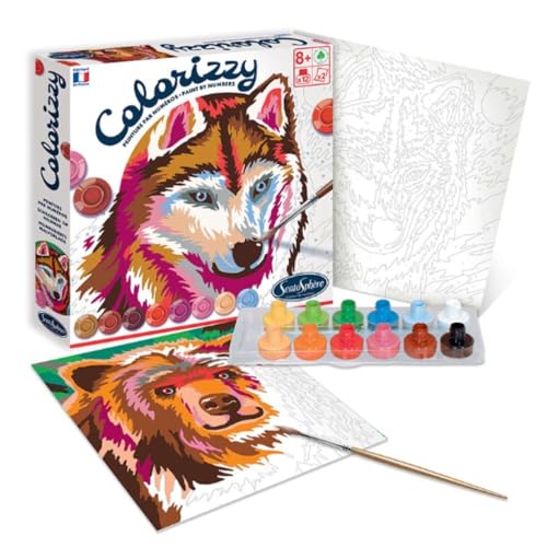 Sentosphère 3904508 Colorizzy, Malen nach Zahlen, Malset für Kinder, Waldtiere, Bastelset, Kreativ-Set, DIY, Wolf und Bär, Colorizzy Waldtiere, Sentosphère 3904508 Colorizzy, Malen nach Zahlen, Malset für Kinder, Waldtiere, Bastelset, Kreativ-Set, DIY, Wolf und Bär, Colorizzy Waldtiere, von Sentosphere
